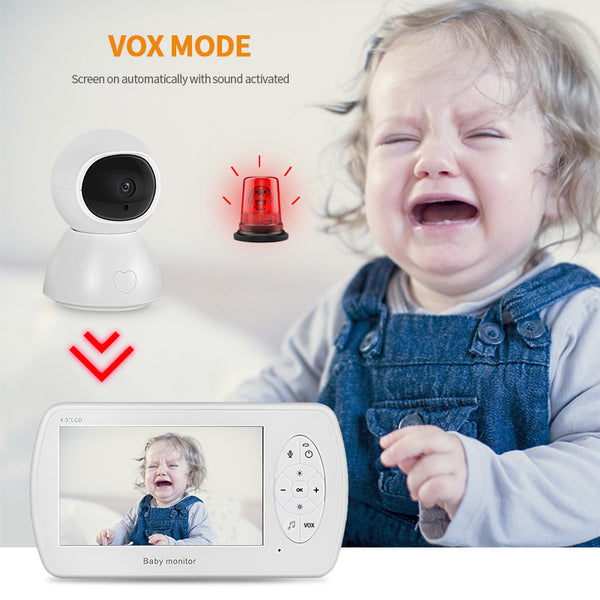 1080P Baby Monitor with 4.3 Inch Screen, Night Vision, 100m Range & Alarm Function