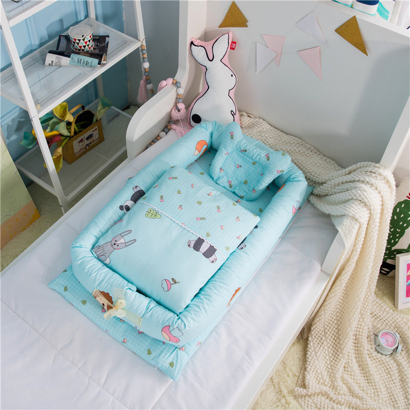 Crib Anti-pressure Newborn Foldable Portable Crib Middle Bed Baby Infant Mattress Bionic Travel Bed