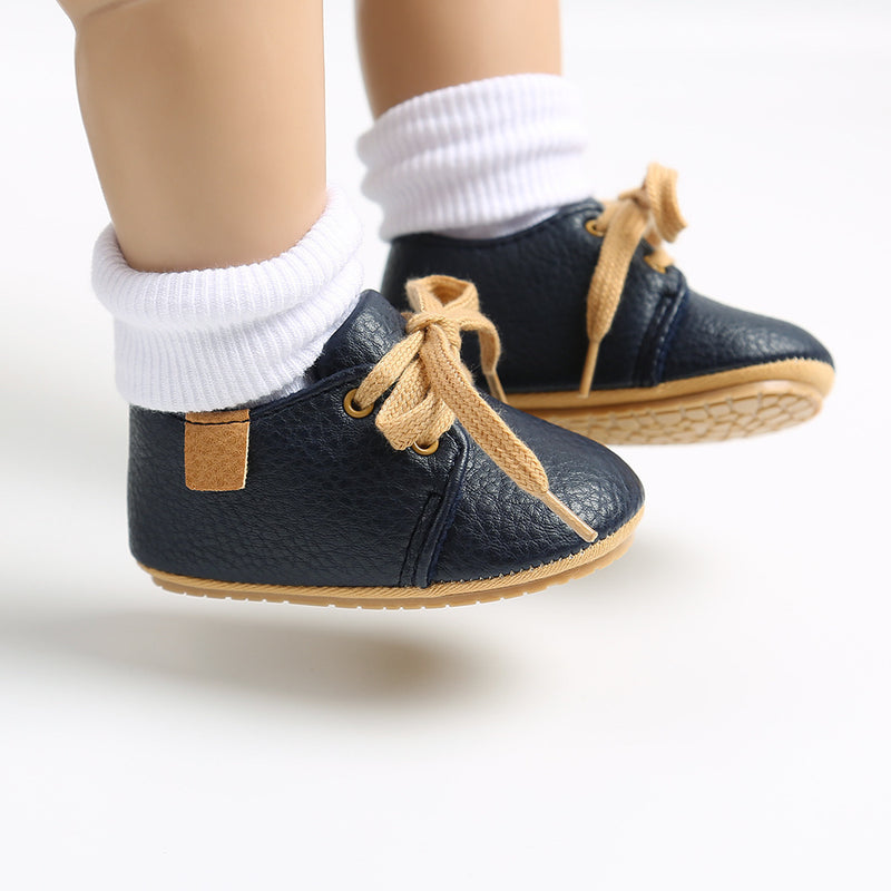 Luxury Soft Leather Baby Moccasins Shoes Newborn Rubber Sole First Walkers Boys Toddler Shoes