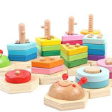 Wooden Shape Sorting Stacking Puzzle