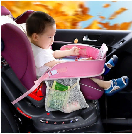 Multi-Use Baby Car Seat Tray Table - Travel-Friendly Oxford Polyester Organizer in 4 Colors