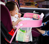 Multi-Use Baby Car Seat Tray Table - Travel-Friendly Oxford Polyester Organizer in 4 Colors