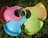 Colorful silicone baby bibs by Baby Bliss Haven, featuring a variety of designs in pink, blue, green, and yellow for fun feeding times.