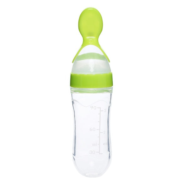 Silicone Baby Spoon Bottle Feeder - 120ml for Smooth Transition to Solid Foods