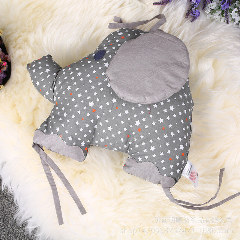 6-Piece Cartoon Elephant Baby Bed Bumper Crib Cushion Set - Soft Cotton Protection