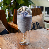 500ML Plastic Shaker Water Bottle with Straw - BPA Free, Leakproof Design, Eco-Friendly for Kids