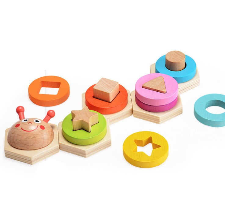 Wooden Shape Sorting Stacking Puzzle