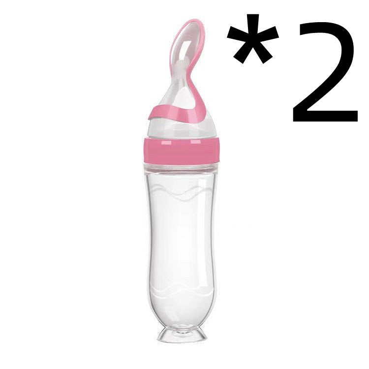 Silicone Baby Spoon Bottle Feeder - 120ml for Smooth Transition to Solid Foods