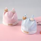 Adorable 100% Cotton Newborn Baby Hats in Pink, Navy Blue, and Blue - Cozy Fetal Caps