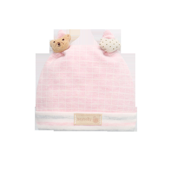 Adorable 100% Cotton Newborn Baby Hats in Pink, Navy Blue, and Blue - Cozy Fetal Caps